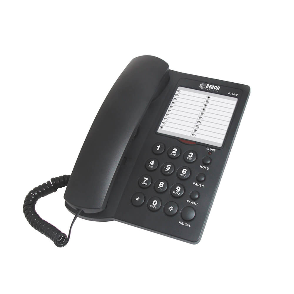 โทรศัพท์บ้าน โทรศัพท์สำนักงาน ยี่ห้อ REACH รุ่น DT-1000 สีดำ_1